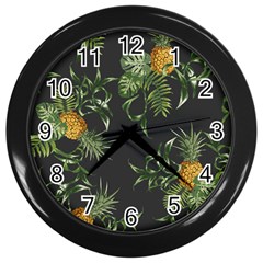 Pineapples Pattern Wall Clock (black) by Sobalvarro