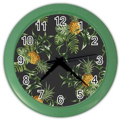 Pineapples Pattern Color Wall Clock by Sobalvarro