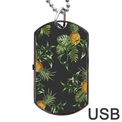 Pineapples Pattern Dog Tag Usb Flash (one Side) by Sobalvarro