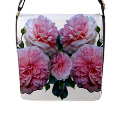 Roses Pink Flowers Arrangement Flap Closure Messenger Bag (l) by Simbadda