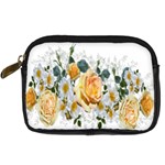 Flowers Roses White Yellow Digital Camera Leather Case Front