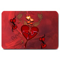 Wonderful Hearts And Rose Large Doormat  by FantasyWorld7