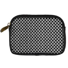 Fabric Black And White Material Digital Camera Leather Case by Simbadda