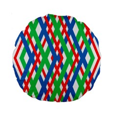 Geometric Line Rainbow Standard 15  Premium Round Cushions by HermanTelo