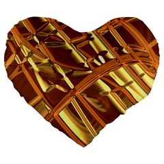 Gold Background Form Color Large 19  Premium Heart Shape Cushions