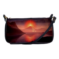 Volcano Lava Landscape Glow Lake Shoulder Clutch Bag