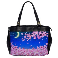 Sakura Cherry Blossom Night Moon Oversize Office Handbag by Simbadda