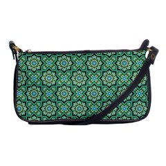 Green Abstract Geometry Pattern Shoulder Clutch Bag
