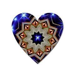 Background Mandala Star Heart Magnet by Mariart