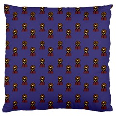 Nerdy 60s  Girl Pattern Dark Purple Large Flano Cushion Case (two Sides) by snowwhitegirl