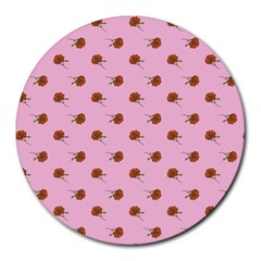 Peach Rose Pink Round Mousepads by snowwhitegirl