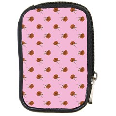 Peach Rose Pink Compact Camera Leather Case by snowwhitegirl