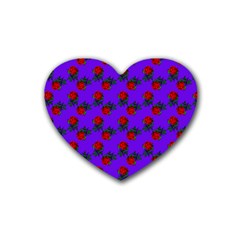Red Roses Blue Purple Heart Coaster (4 Pack)  by snowwhitegirl