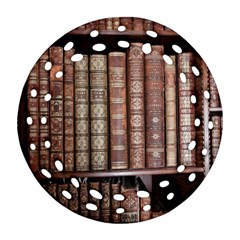 Library Books Knowledge Ornament (round Filigree) by Simbadda
