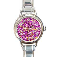Funky Sequins Round Italian Charm Watch by essentialimage