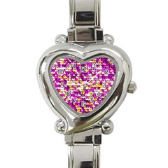 Funky Sequins Heart Italian Charm Watch by essentialimage