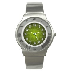 Hexagon Background Plaid Stainless Steel Watch by Mariart