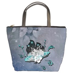 Sport, Surfboard With Flowers And Fish Bucket Bag by FantasyWorld7
