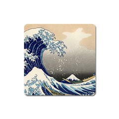 Image Woodblock Printing Woodcut Square Magnet by Sudhe