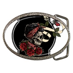 Skull Rose Fantasy Dark Flowers Belt Buckles by Sudhe