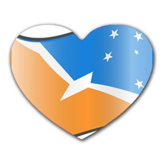 Waving Flag Of Tierra Del Fuego Province, Argentina Heart Mousepads by abbeyz71