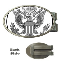 Black & White Great Seal Of The United States - Obverse  Money Clips (oval)  by abbeyz71