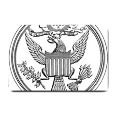 Black & White Great Seal Of The United States - Obverse, 1877 Small Doormat  by abbeyz71