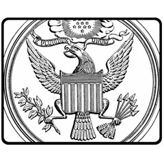 Black & White Great Seal Of The United States - Obverse, 1877 Fleece Blanket (medium)  by abbeyz71