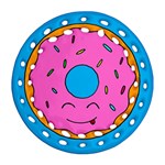 Donut Doughnut Dessert Clip Art Round Filigree Ornament (Two Sides) Front
