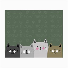 Cute Cats Small Glasses Cloth (2 Sides) by Valentinaart