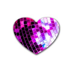 Purple Disco Ball Heart Coaster (4 Pack)  by essentialimage