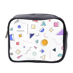 Memphis Pattern With Geometric Shapes Mini Toiletries Bag (two Sides) by Vaneshart
