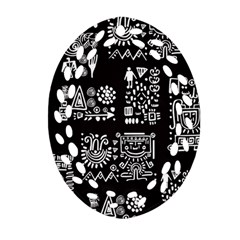 Vector Pattern Design With Tribal Elements Oval Filigree Ornament (two Sides) by Vaneshart