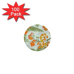 Peacock Flower Seamless Pattern 1  Mini Buttons (100 Pack)  by Vaneshart