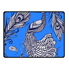 Peacock Bird Feathers Seamless Background Pattern Fleece Blanket (small) by Vaneshart
