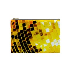 Golden Disco Ball Cosmetic Bag (medium) by essentialimage