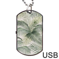 Vector Palm Leaves Pattern  Illustration Dog Tag Usb Flash (one Side)