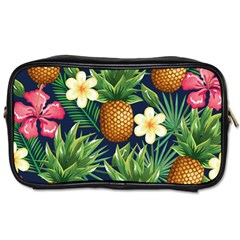 Tropical Pattern Pineapple Flowers Floral Fon Tropik Ananas Toiletries Bag (one Side) by Vaneshart