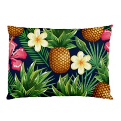 Tropical Pattern Pineapple Flowers Floral Fon Tropik Ananas Pillow Case (two Sides)
