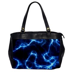 Lightning Electricity Pattern Blue Oversize Office Handbag by Mariart