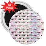 Wine Glass Pattern 3  Magnets (10 pack) 