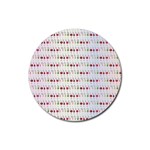 Wine Glass Pattern Rubber Round Coaster (4 pack) 