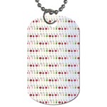Wine Glass Pattern Dog Tag (One Side)