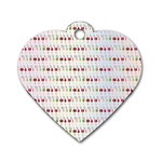 Wine Glass Pattern Dog Tag Heart (One Side)