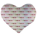 Wine Glass Pattern Large 19  Premium Heart Shape Cushions