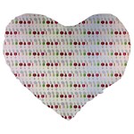 Wine Glass Pattern Large 19  Premium Flano Heart Shape Cushions