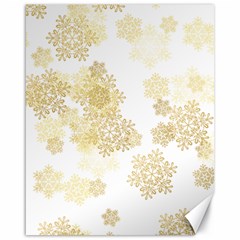 Christmas Gold Stars Snow Flakes  Canvas 16  X 20  by Lullaby