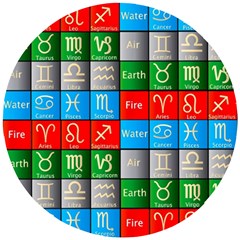 Astrology Signs Wooden Puzzle Round by ArtworkByPatrick