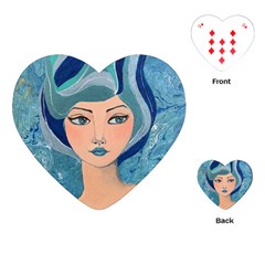 Blue Girl Playing Cards Single Design (heart) by CKArtCreations