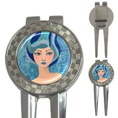 Blue Girl 3-in-1 Golf Divots by CKArtCreations